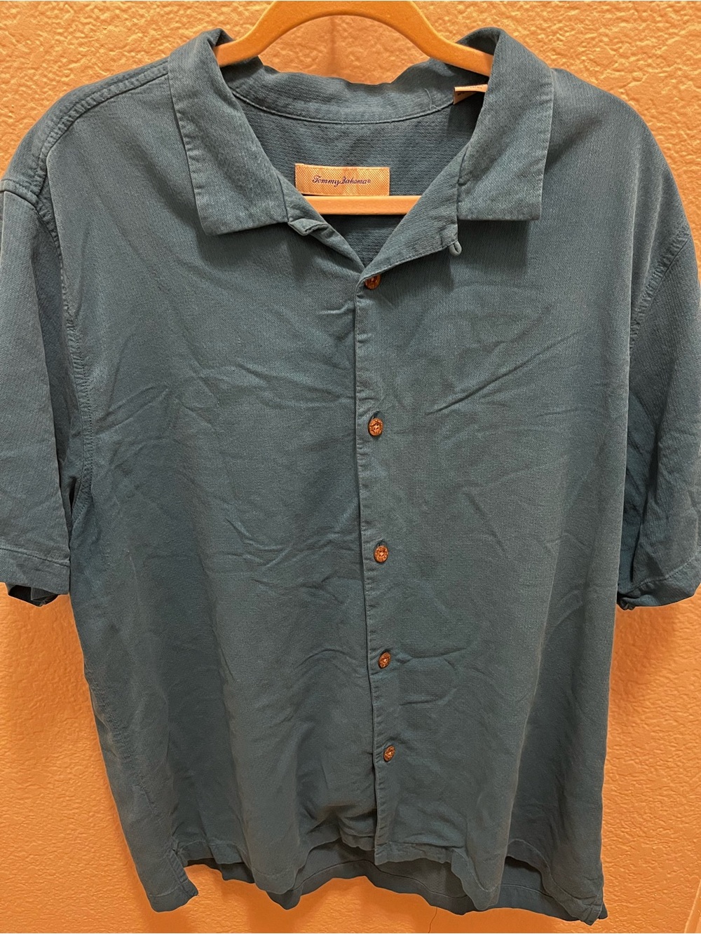 Tommy Bahama Blue Silk Rayon Camp Shirt XXL